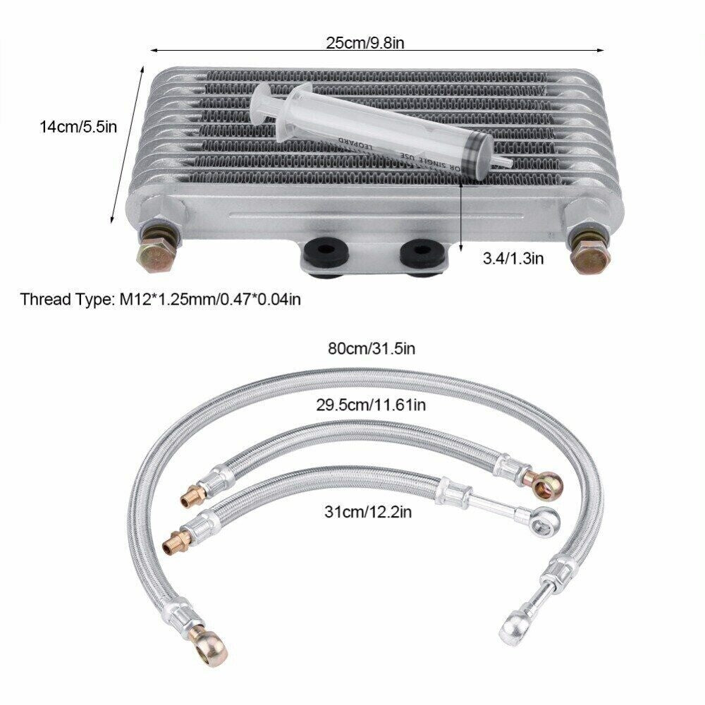 New 125ml Motorcycle Oil Cooler Cooling Radiator Kit For Honda CB CG 100CC-250CC  - Image 2