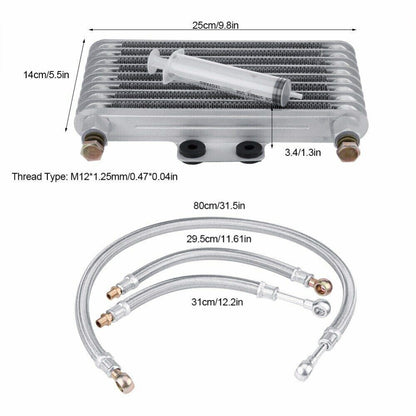 New 125ml Motorcycle Oil Cooler Cooling Radiator Kit For Honda CB CG 100CC-250CC  - Image 2