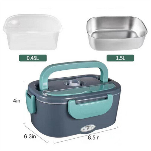2 in1 Home Car Electric Lunch Box Stainless Steel Food Heating Bento Box AU Plug - Image 3
