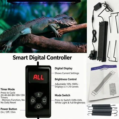 30cm Adjustable Reptile 10.0UVA UVB Lamps LED Light for Reptile Tanks Pet Lighting System - Image 2