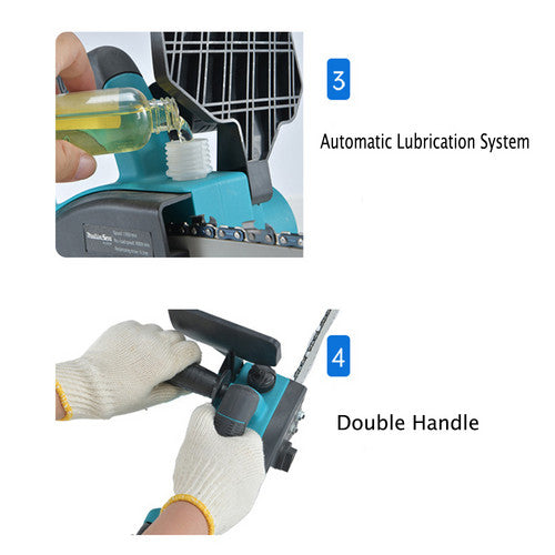 12"inch Cordless Electric Chainsaw + 2 Battery 2 Chain Brushless Wood Cutter Saw - Image 9