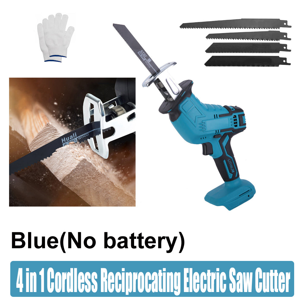 Blue Cordless Electric Reciprocating Saw Cutter with Blades without battery - Image 3