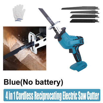 Blue Cordless Electric Reciprocating Saw Cutter with Blades without battery - Image 3