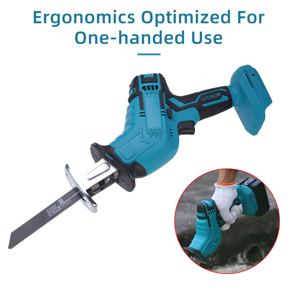 Blue Cordless Electric Reciprocating Saw Cutter with Blades without battery - Image 6