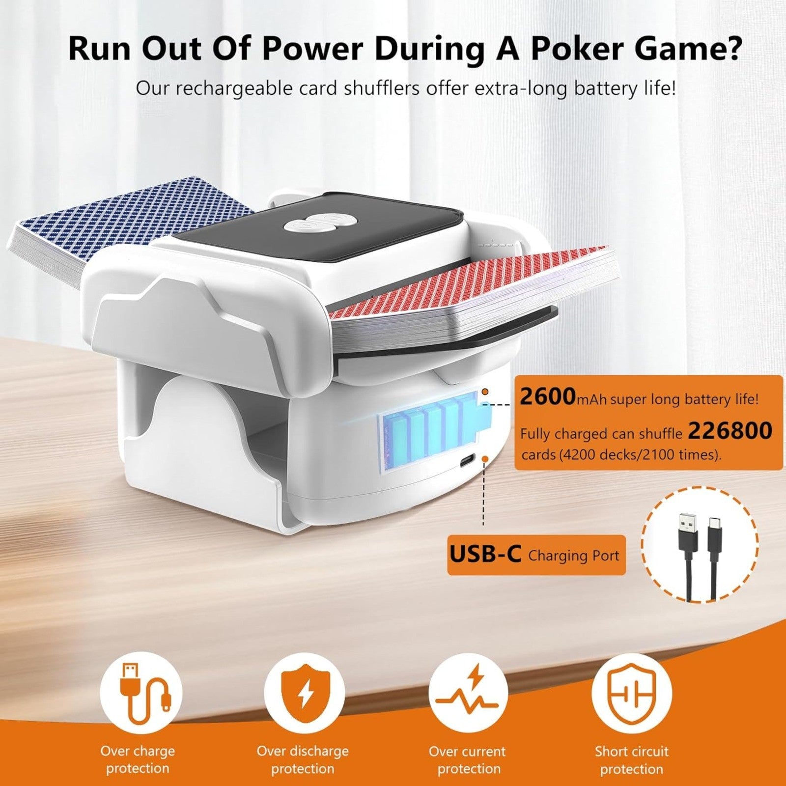2 Deck Automatic Card Shuffler Board Game Poker Playing Cards Shuffling Machine - Image 7