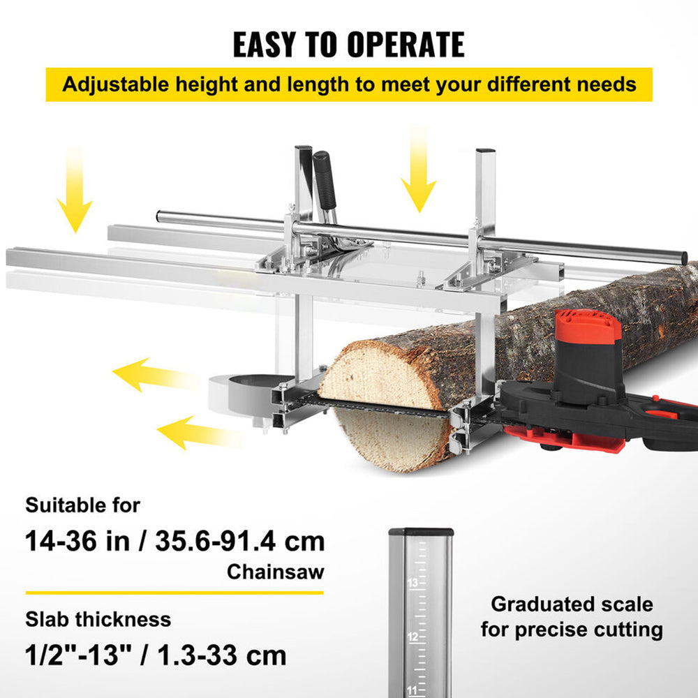 Chainsaw Mill For Saws 14"-36" Bar Furniture Making Wood Cutting Aluminum Steel - Image 7