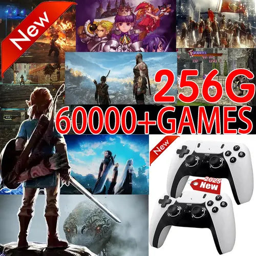 60000+ TV Video Game Stick Retro Gaming Console w/ 2 Wireless Controller 4K HDMI