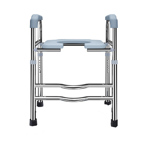 Upgrade 64-74cm Raised Toilet Seat Riser w/ Arms For Elderly Handicap Bathroom - Image 3