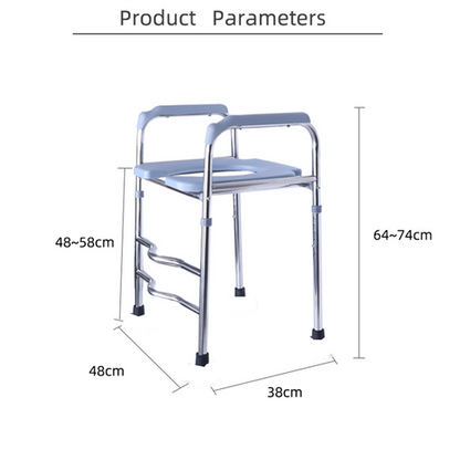 Upgrade 64-74cm Raised Toilet Seat Riser w/ Arms For Elderly Handicap Bathroom - Image 6