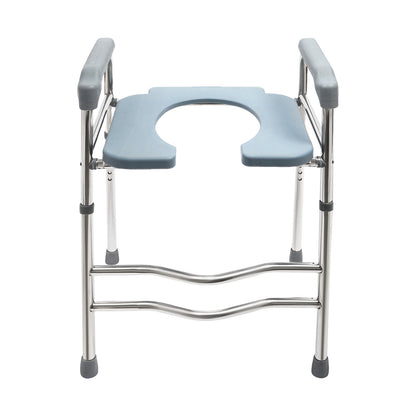 Upgrade 64-74cm Raised Toilet Seat Riser w/ Arms For Elderly Handicap Bathroom - Image 8