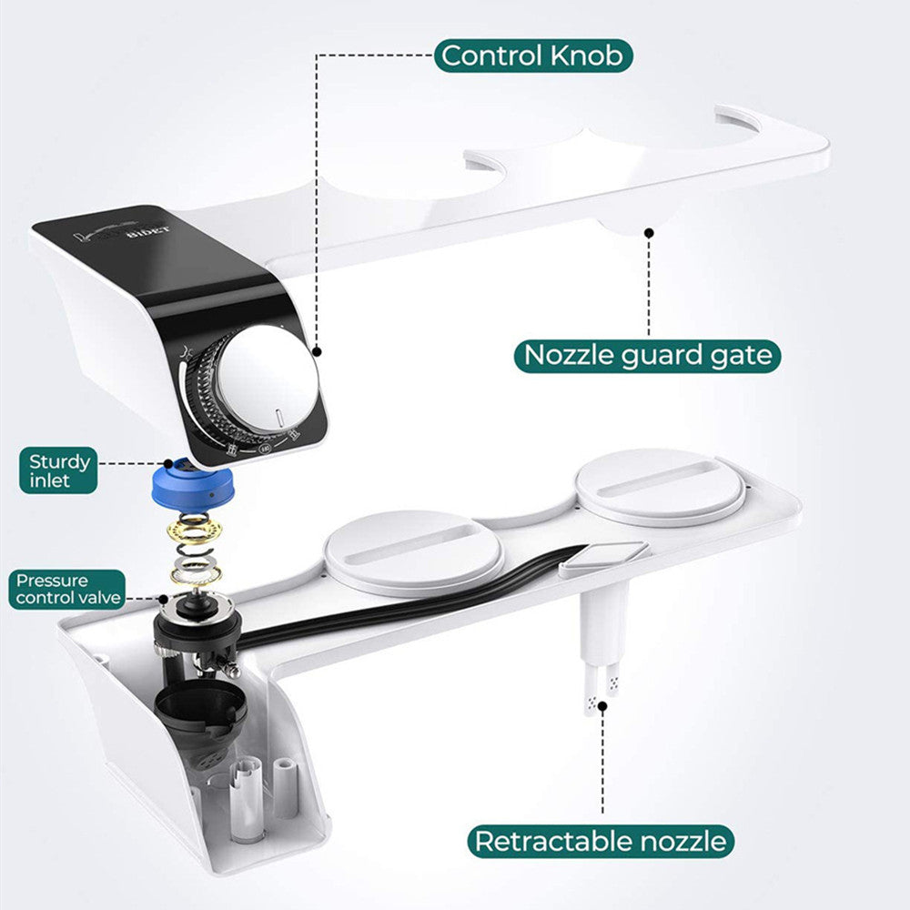 Toilet Bidet Seat Dual Nozzles Bidet Non Electric Toilet Water Sprayer Bathroom - Image 7