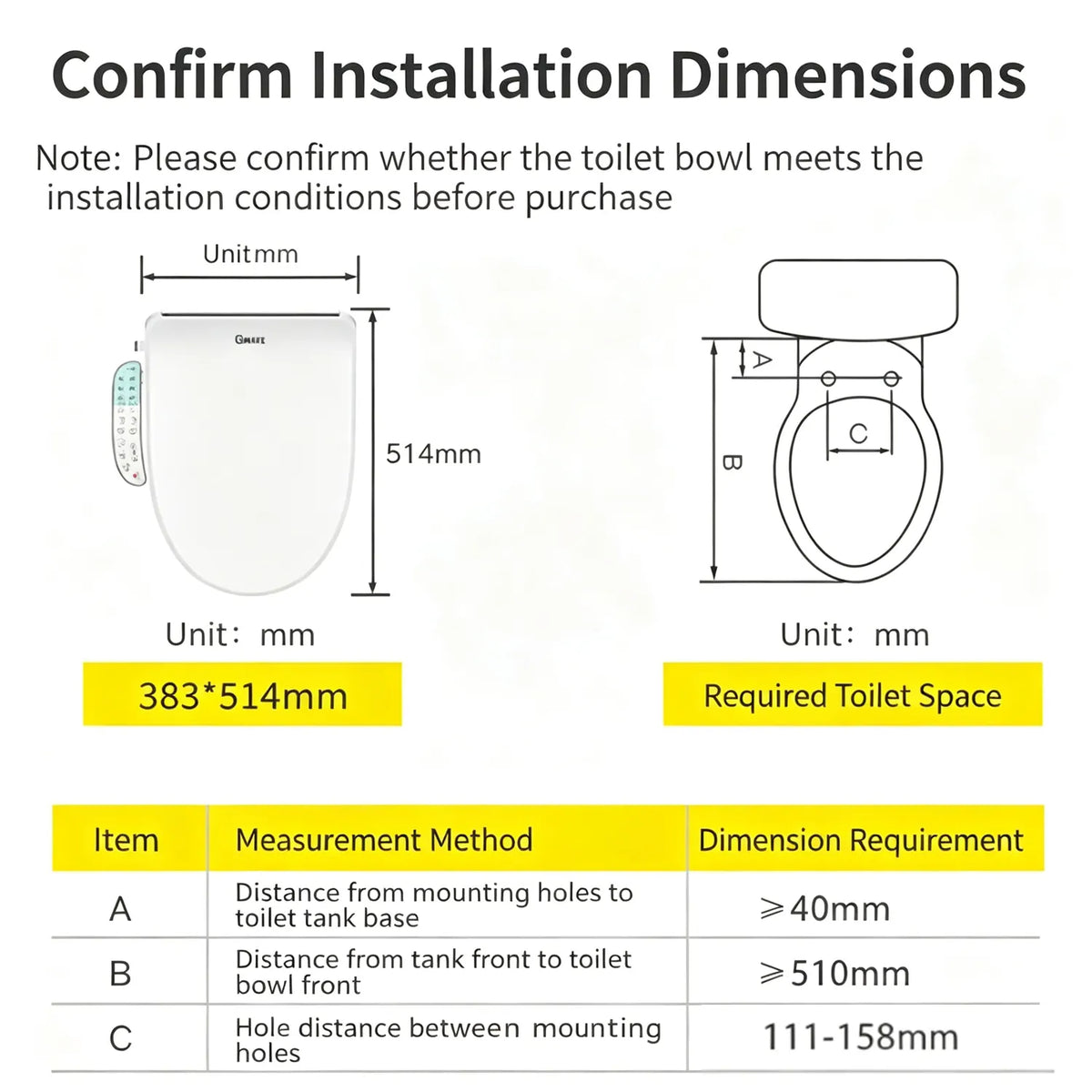 Electric Toilet Bidet Seat Cover Auto Massage Washlet Bathroom Warm Water Dry AU - Image 8