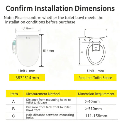 Electric Toilet Bidet Seat Cover Auto Massage Washlet Bathroom Warm Water Dry AU - Image 8