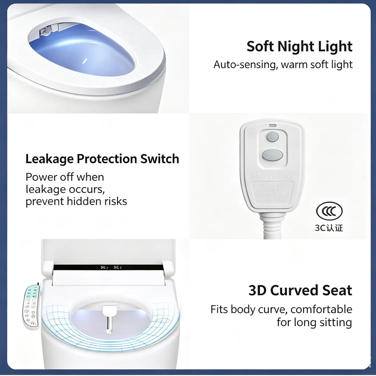 Electric Toilet Bidet Seat Cover Auto Massage Washlet Bathroom Warm Water Dry AU - Image 9
