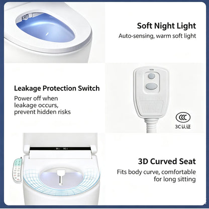 Electric Toilet Bidet Seat Cover Auto Massage Washlet Bathroom Warm Water Dry AU - Image 9