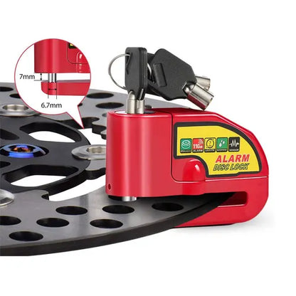 Motorcycle Alarm Disc Lock Motor Bike Brake Security Electric Rotor Bike Lock RED - Image 4