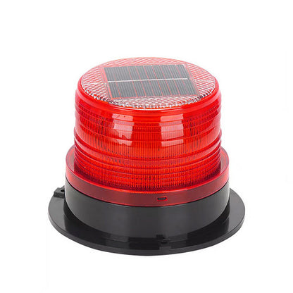 Solar Powered LED Flashing Beacon Light, 12-24V Amber Emergency Magnetic Warning Red - Image 2