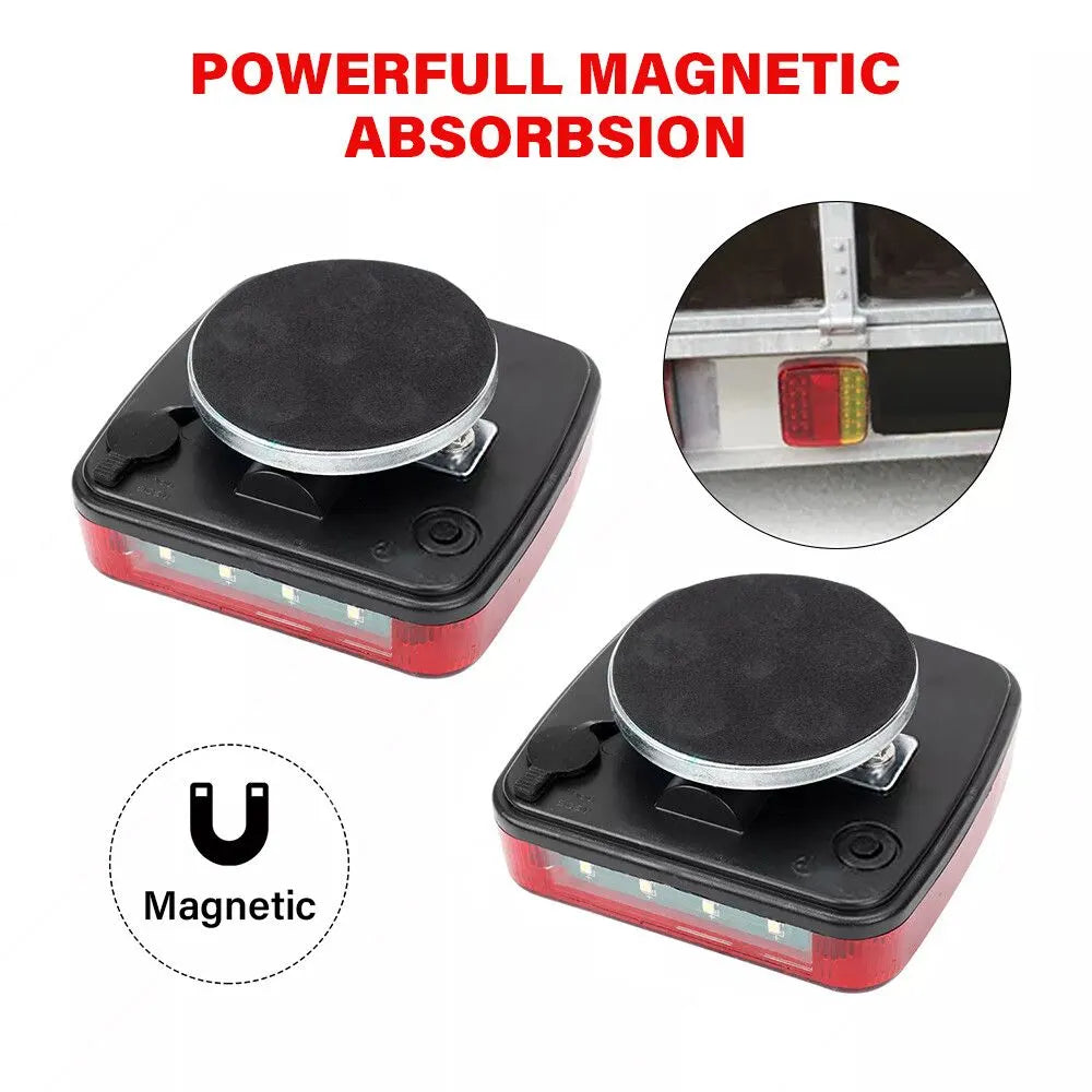 2x Trailer Lights LED Tail Wireless Magnetic Stop Truck Indicator C - Image 5