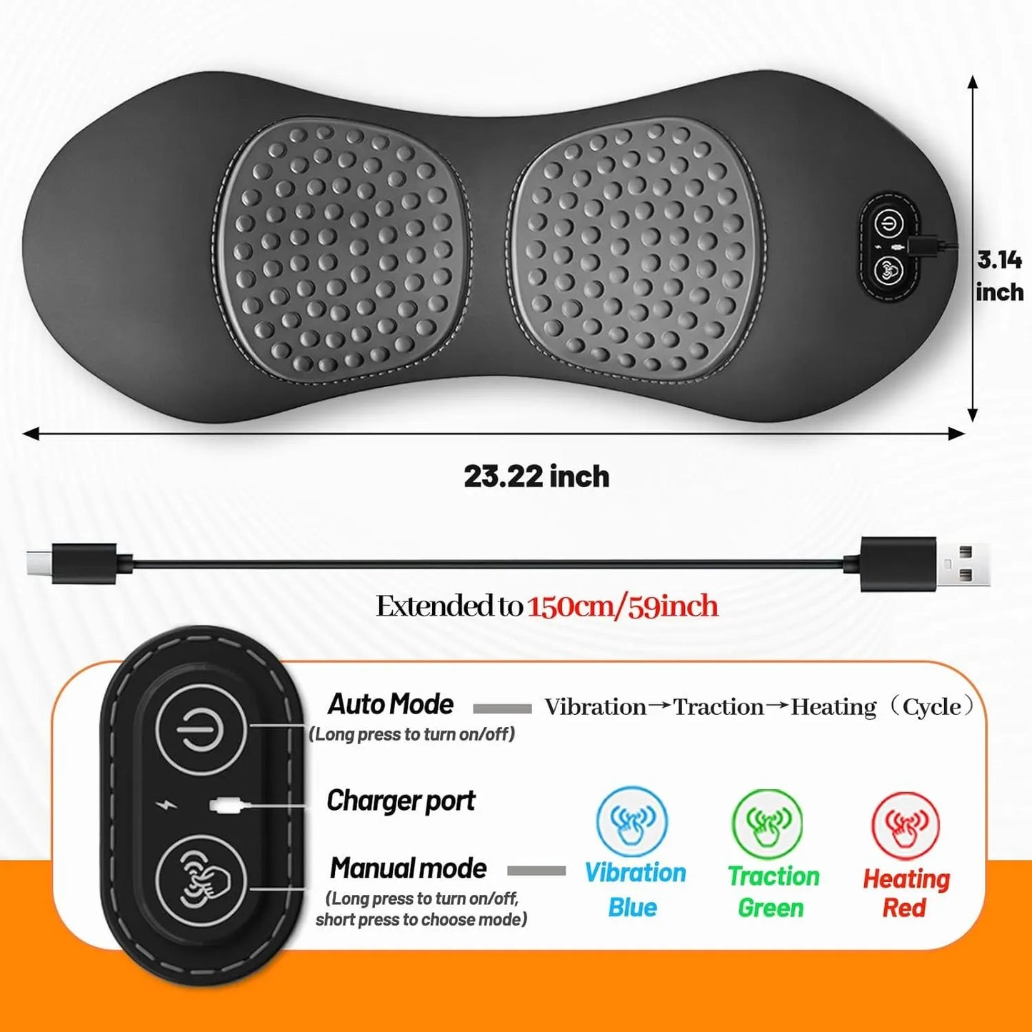Electric Back Massager Triple Fusion Back Massager Traction Lifting & Heat AU - Image 7