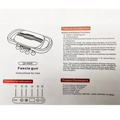 24 Heads Fascia Massage Gun Muscle Relax for Legs,Back,Waist,Hips Massage AU - Image 8