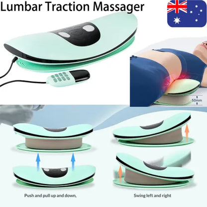 AirBag Heated Lumbar Traction Lower Back Massager & Stretcher EMS Therapy Remote
