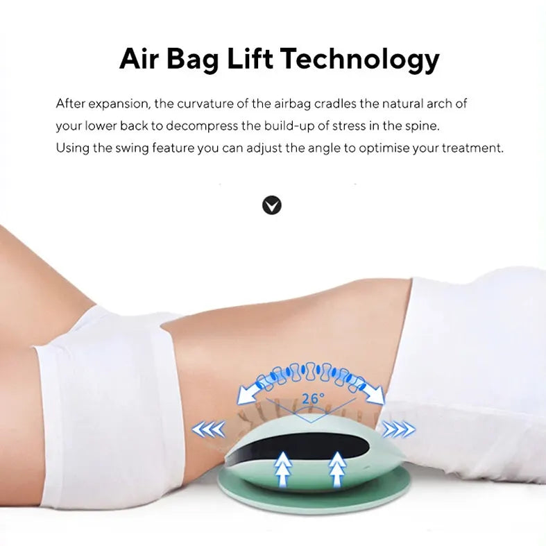AirBag Heated Lumbar Traction Lower Back Massager & Stretcher EMS Therapy Remote - Image 4