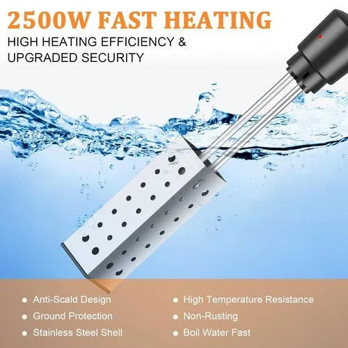 Portable Electric Immersion Water Heater Boiler &Thermostat Auto Shut off 2500W - Image 2