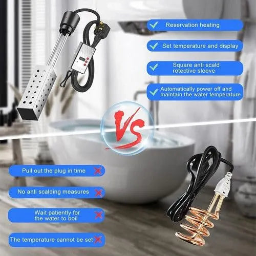 Portable Electric Immersion Water Heater Boiler &Thermostat Auto Shut off 2500W - Image 7