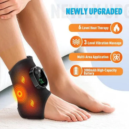 Black Cordless Ankle Heating Pad, Foot and Ankle Massager with Heat Foot Renew Triple  - Image 5