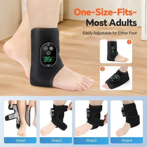 Black Cordless Ankle Heating Pad, Foot and Ankle Massager with Heat Foot Renew Triple  - Image 7
