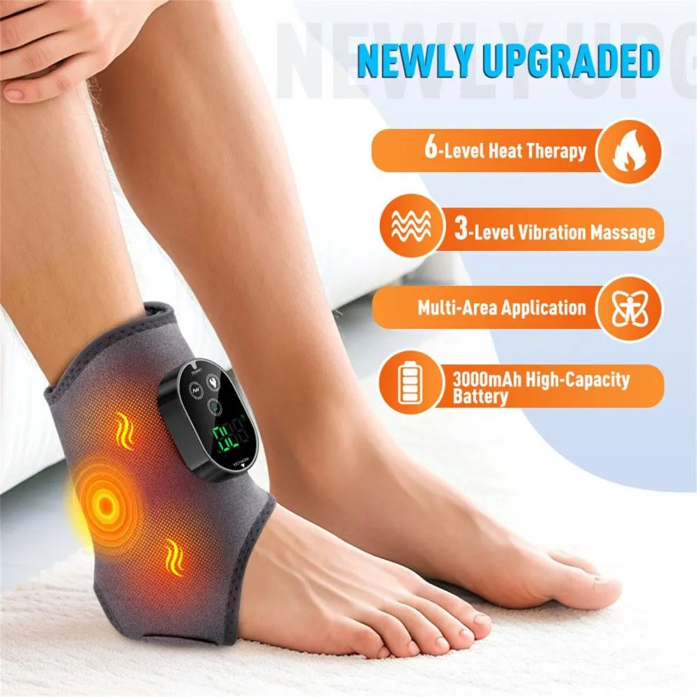 GRAY Cordless Ankle Heating Pad, Foot and Ankle Massager with Heat Foot Renew Triple  - Image 3