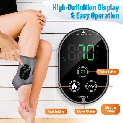 GRAY Cordless Ankle Heating Pad, Foot and Ankle Massager with Heat Foot Renew Triple  - Image 4