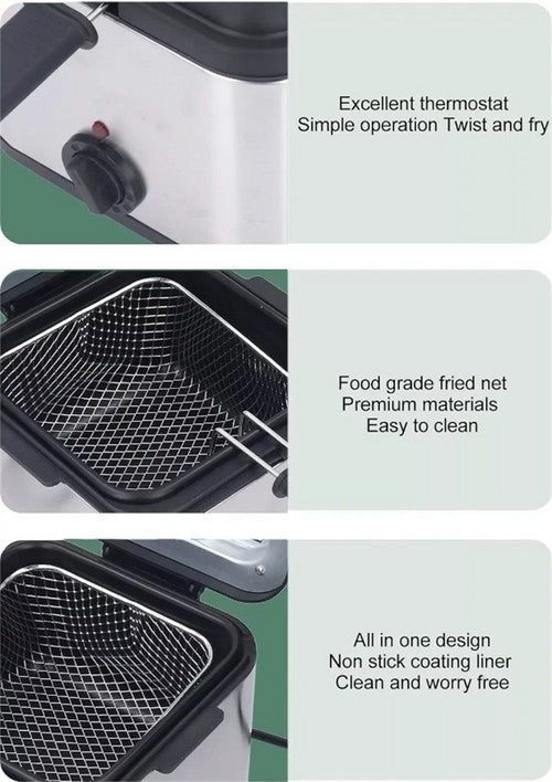 Electric Deep Fryer 2.5L French Frie Machine Oil Hot Pot Fried Chicken Grill - Image 9