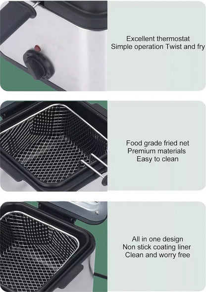Electric Deep Fryer 2.5L French Frie Machine Oil Hot Pot Fried Chicken Grill - Image 9