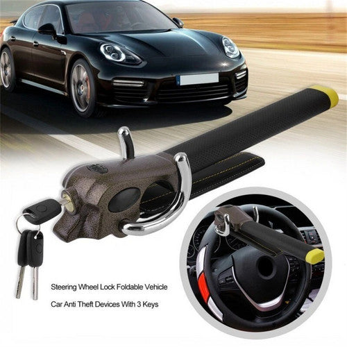 Car Steering Wheel Anti-theft Lock Foldable Anti-theft Security Car T-Lock - Image 4