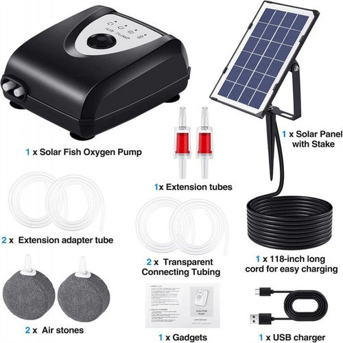 Solar Pond Pump Air Pump Solar Powered Pool Fish Tank Oxygenator Oxygen Aerator - Image 4