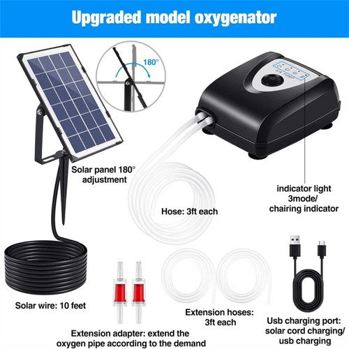 Solar Pond Pump Air Pump Solar Powered Pool Fish Tank Oxygenator Oxygen Aerator - Image 5