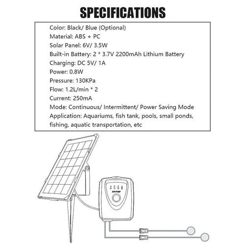 Solar Pond Pump Air Pump Solar Powered Pool Fish Tank Oxygenator Oxygen Aerator - Image 9
