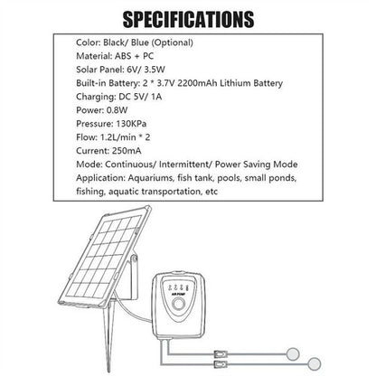 Solar Pond Pump Air Pump Solar Powered Pool Fish Tank Oxygenator Oxygen Aerator - Image 9