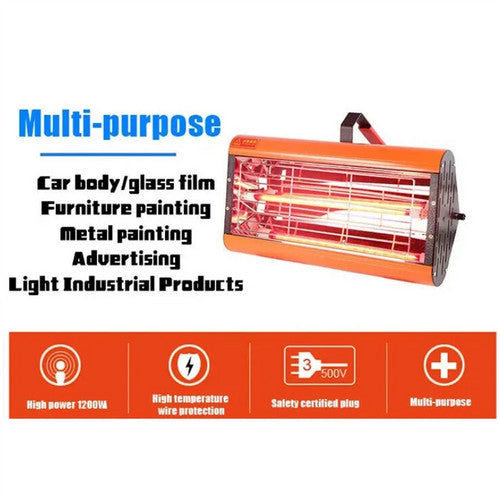 1200W Shortwave Infrared Paint curing Lamp Spray Painting Solary Baking Dryer - Image 4