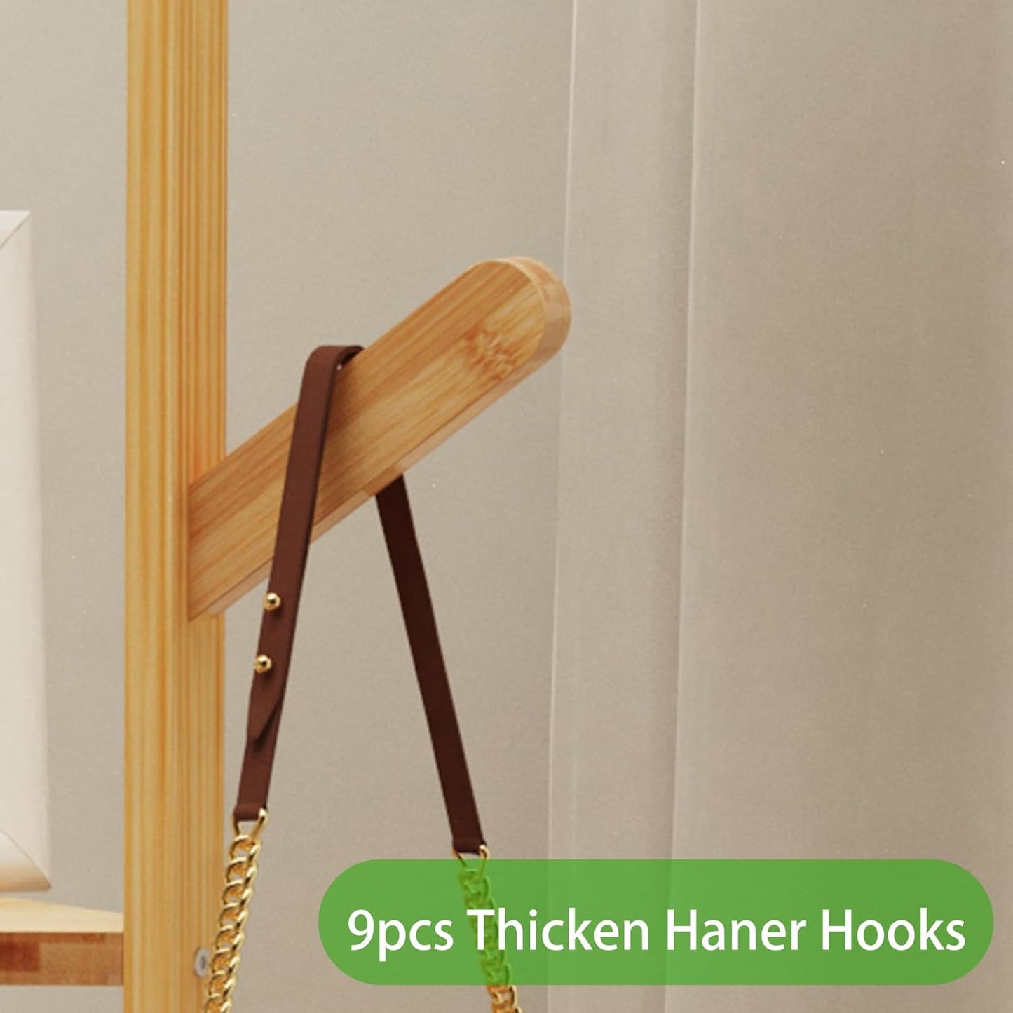 Clothes Garment Coat Rack Stand Bamboo Hanger Bag Hat Hook Holder Tree Shelf AU - Image 4