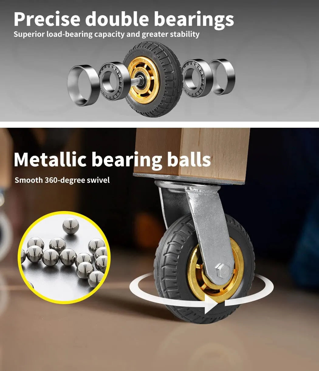 4X 6" / 150mm Heavy Duty Swivel Caster Wheels Castor 1000KG Load,2 with Brakes - Image 5