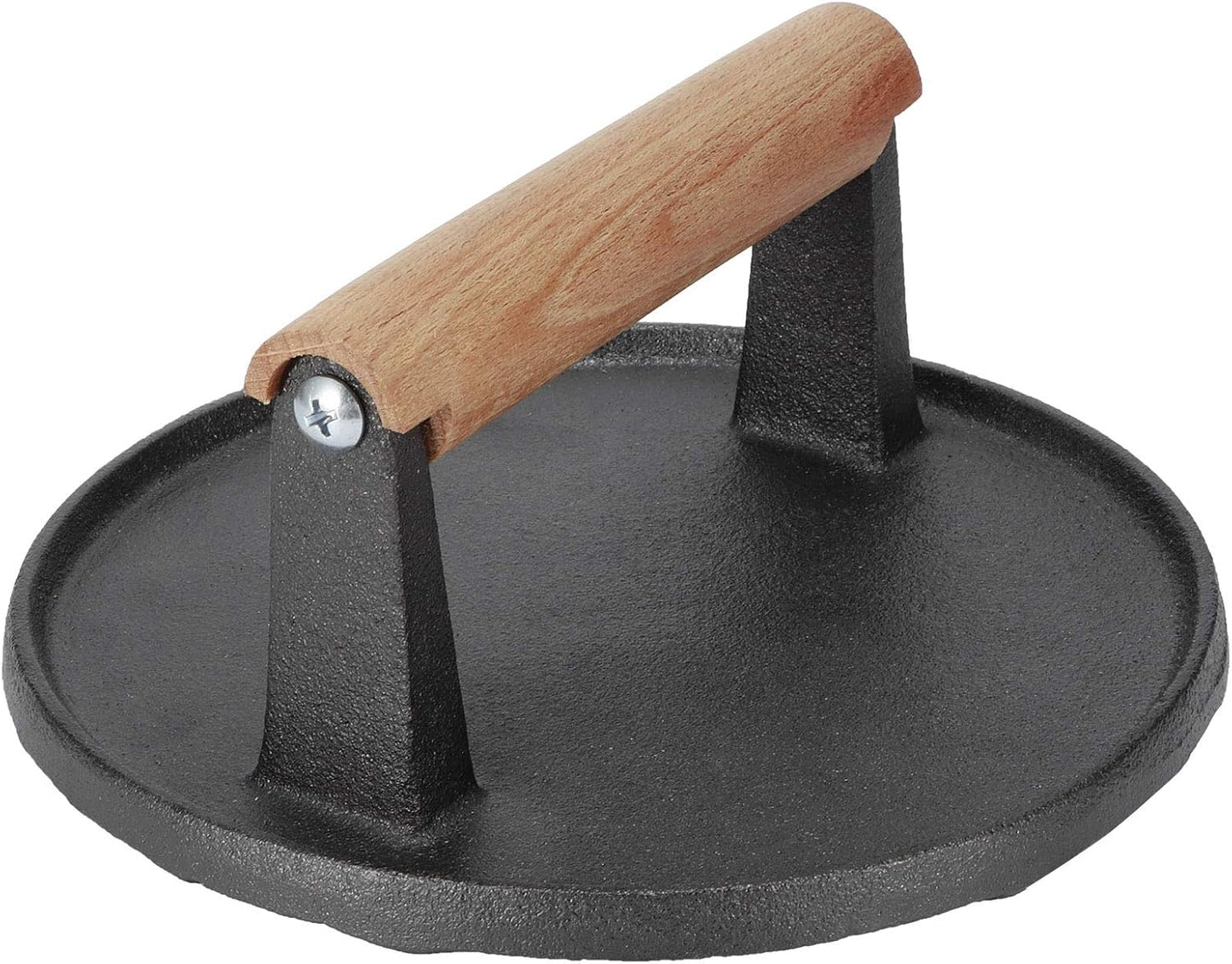 7" Heavy Duty Burger Press W/ Solid Wood Handle for Meat Smasher Hamburger Steak - Image 2