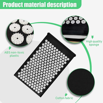 Black Massage Acupressure Mat Yoga Sit Lying Mats Pain Stress Soreness Relax AU NEW - Image 2