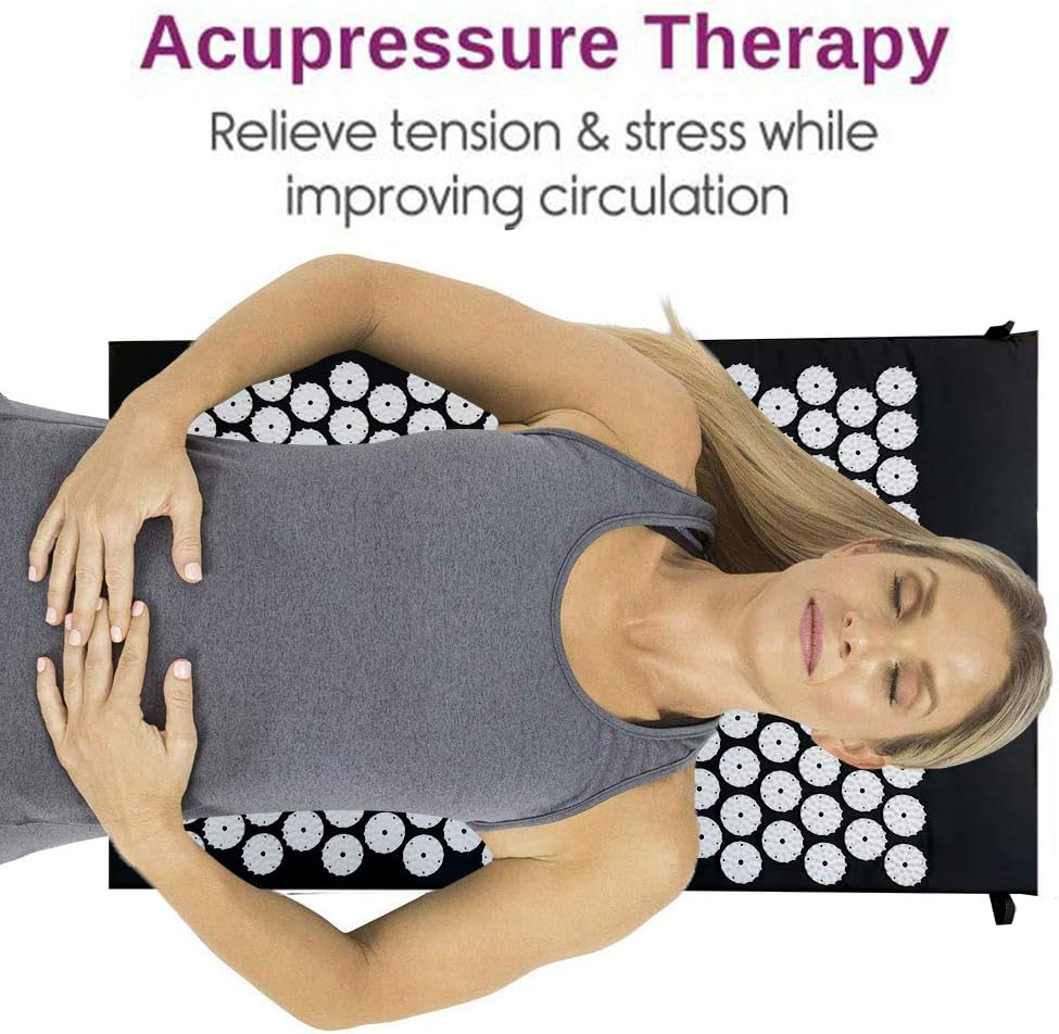 Black Massage Acupressure Mat Yoga Sit Lying Mats Pain Stress Soreness Relax AU NEW - Image 4