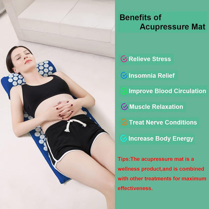 Blue Massage Acupressure Mat Yoga Sit Lying Mats Pain Stress Soreness Relax AU NEW - Image 3