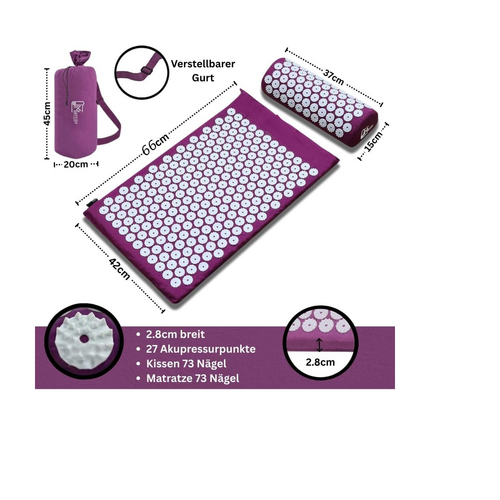 Purple Massage Acupressure Mat Yoga Sit Lying Mats Pain Stress Soreness Relax AU NEW - Image 6