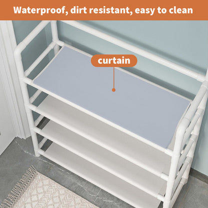 Shoe Rack Storage Cabinet Coat Hat Stand Metal Shelves 12 Pairs White 60CM - Image 3