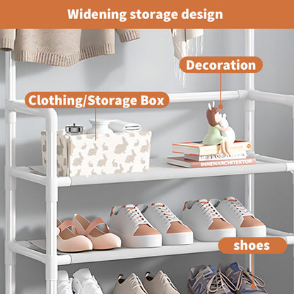 Shoe Rack Storage Cabinet Coat Hat Stand Metal Shelves 12 Pairs White 60CM - Image 5