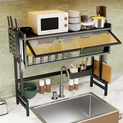 85CM Over The Sink Dish Drying Rack Carbon Steel Space Saving Above for Kitchen - Image 4